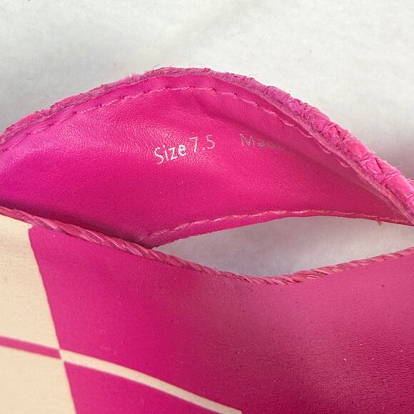 Dolce Vita Nitro 7.5 Orchid Pink Raffia Woven Heeled Mules Barbiecore Balletcore - Picture 5 of 5